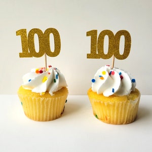 100th Birthday Cupcake Toppers, 100th Birthday Cupcake Topper, 100 Cupcake Topper, 100th, Happy 100th Birthday, Birthday Cupcake