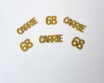 Gold Glitter 68 Confetti - 200pcs 68th Birthday Party Decorations & Table Scatter