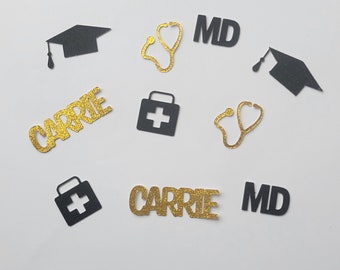 Doctor Graduation Confetti, Graduation Party Decoration, Med School Graduation Confetti, Personalized Name Confetti, Doctor Gift, Med School