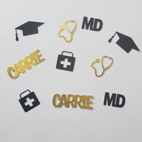 Doctor Graduation Confetti, Graduation Party Decoration, Med School Graduation Confetti, Personalized Name Confetti, Doctor Gift, Med School