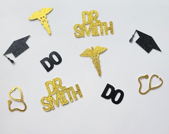 Doctor Graduation Confetti, Graduation Party Decor, Med School Graduation Confetti, Personalized Confetti, Doctor of Osteopathic Medicine