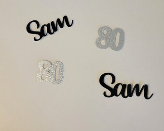 80th Birthday, 80th Birthday Decoration, 80th Birthday Confetti, Birthday Confetti, Personalized Birthday Decoration, Party Decoration, 80th
