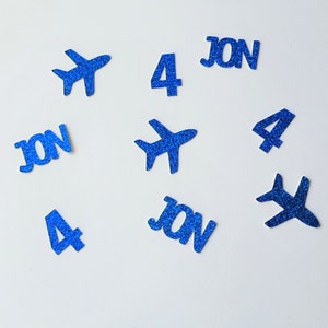 4th Birthday, 4th Birthday Decoration, Fourth Birthday Confetti, Airplane Birthday, Personalized Birthday Decoration, Plane Party Decor