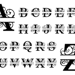 Split Monogram SVG, Split Letter Svg, Split Monogram Letters, Split Alphabet Svg, Font For Cricut, Font For Cricut INSTANT DOWNLOAD