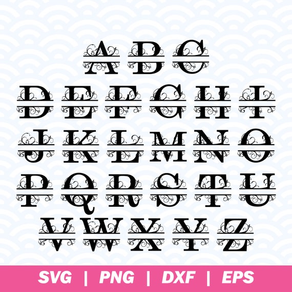 Download Free Split Monogram Svg Split Font Letter Svg Split Monogram Etsy SVG Cut Files