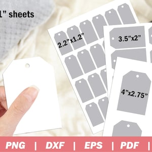 Gift Tag Template SVG, Hang Tag Template Svg, Thank you Tag Template, Rectangle Gift Tag, 8.5&quot;x11&quot; Sheet, Printable, INSTANT DOWNLOAD