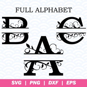 Download Split Monogram Svg Split Font Svg Initial Svg Letter Svg Etsy