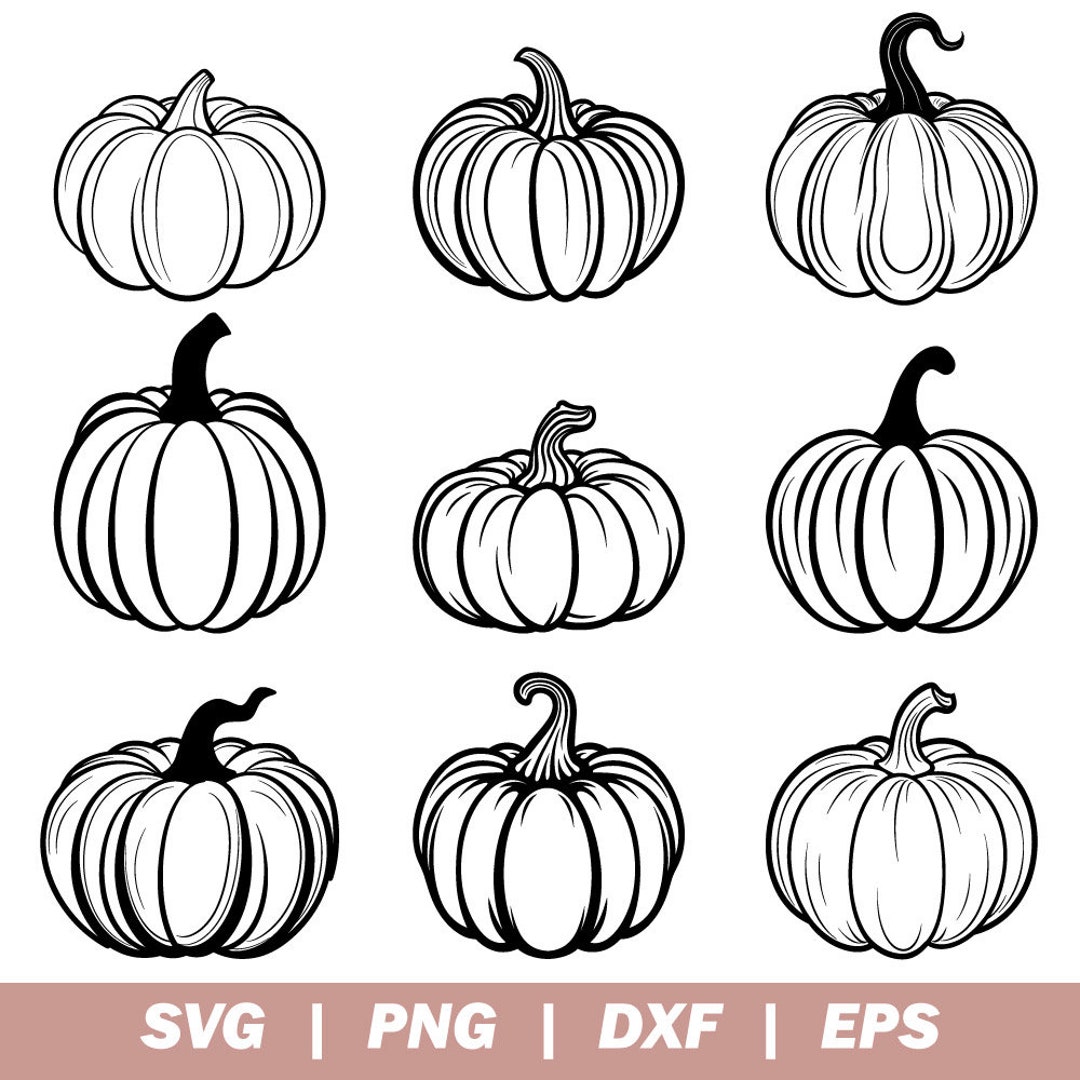 Pumpkin SVG Bundle Pumpkin Outline Svg Pumpkin Svg for Etsy