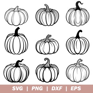 Pumpkin SVG Bundle, Pumpkin Outline Svg, Pumpkin Svg For Cricut, Outlined Pumpkins Svg, Pumpkin Line Art, Pumpkin Png, Halloween Svg,