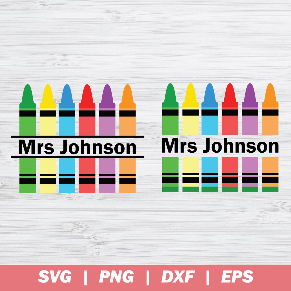 Download Crayon Split Monogram SVG Teacher Crayon Svg School Svg | Etsy