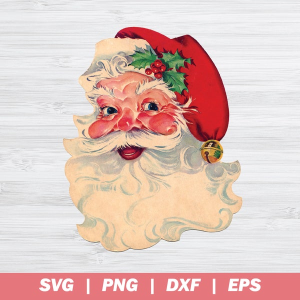 Vintage Santa PNG, Santa Claus Clipart, Christmas Clip Art, Greeting Card Png, Christmas Clipart, Santa Sublimation, Retro Santa, Santa Png