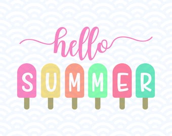 Hola Summer Popsicle SVG, Sandmelon Svg, Melon Svg, Verano Svg, Vacaciones Svg, Archivos para Cricut, Silueta, DESCARGA INSTANTE