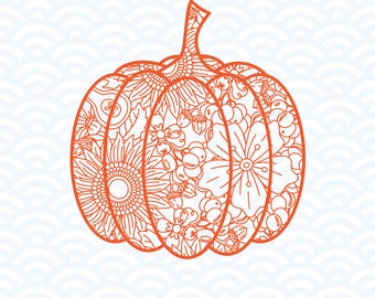 Pumpkin Mandala SVG, Fall Svg, Pumpkin Zentagle Svg, October, Halloween Svg,  Fall Zentangle, Thanksgiving Mandala, Mandala Shirt
