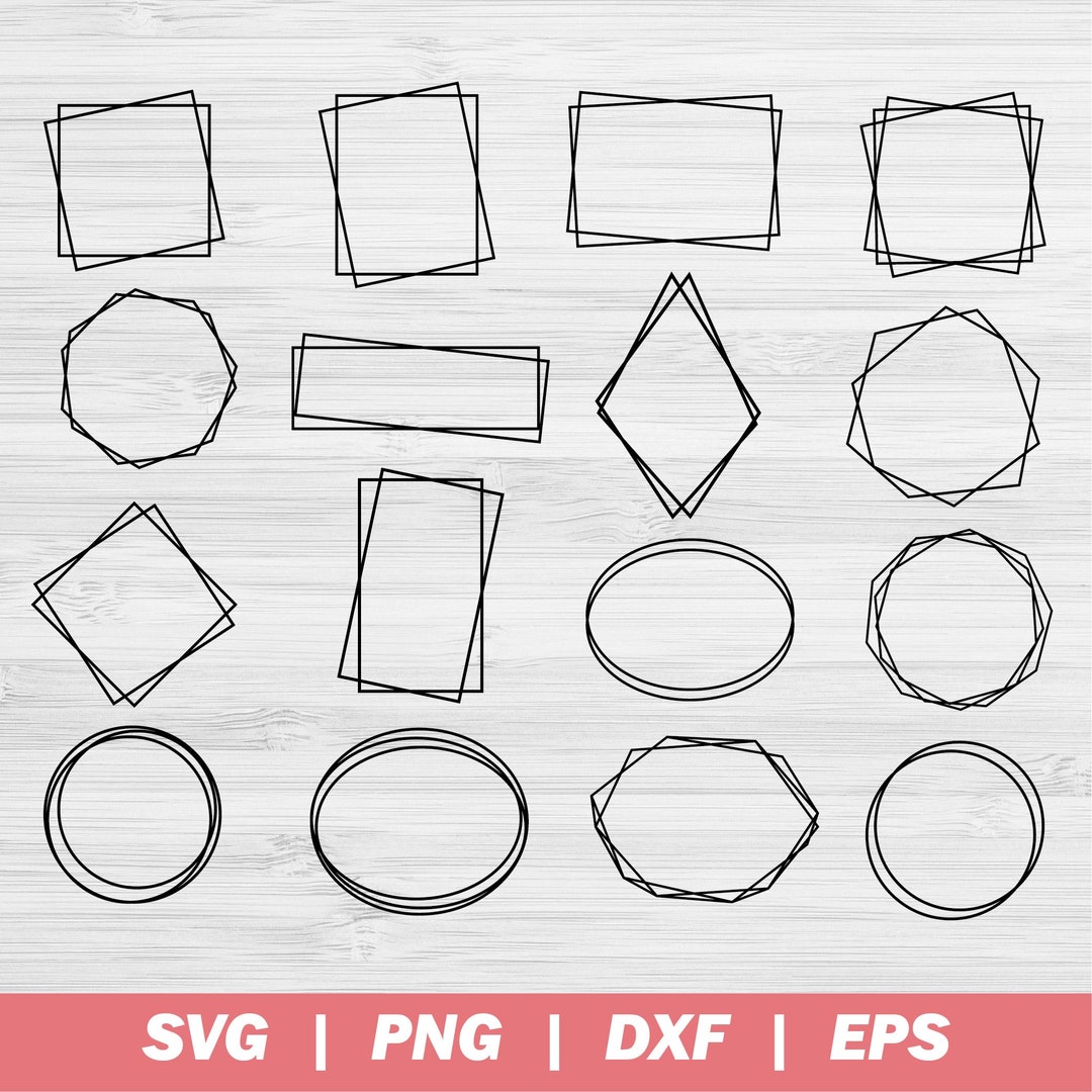 Geometric Frames SVG Bundle, Geometric Pattern Svg, Shape Frames Svg ...