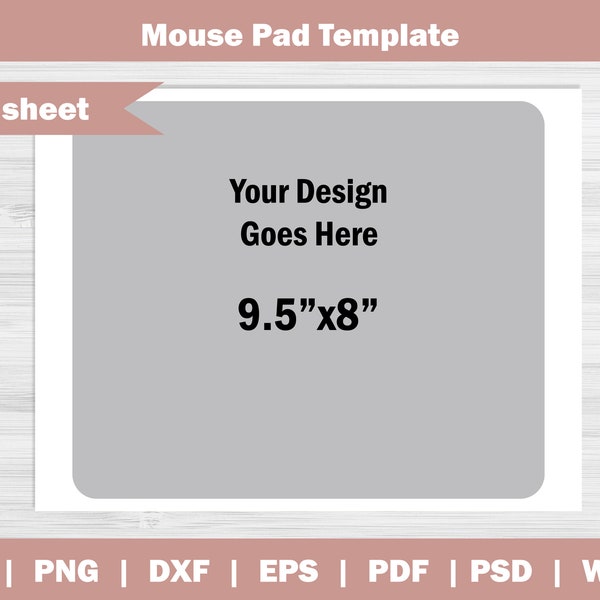 Mouse Pad Template SVG, Mouse Pad Template Cricut, Svg, Eps, Dxf, Pdf, Ms Word Docx, Png, Psd,8.5"x11" Sheet, Printable, INSTANT DOWNLOAD