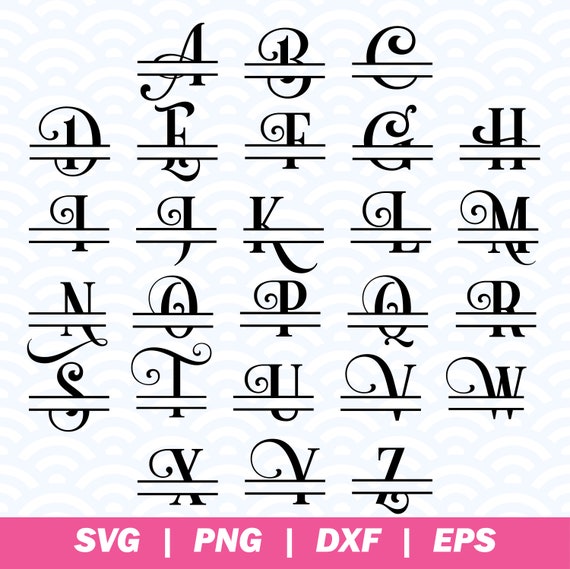 Download Split Monogram Svg Split Font Svg Initial Svg Letter Svg Etsy