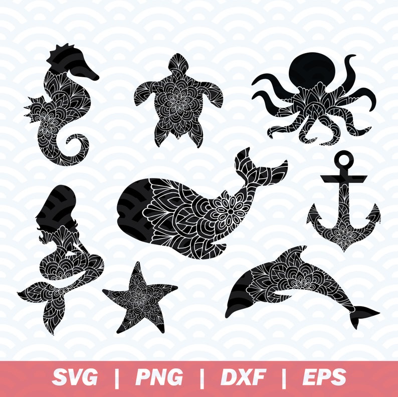 Sea Animals SVG Bundle Ocean Animals Svg Mermaid Svg ...