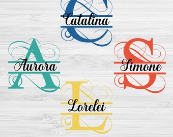 Split Monogram SVG, Letter Svg, Split Monogram Letters, Split Alphabet Svg, Font For Cricut, Regal Font Svg, INSTANT DOWNLOAD