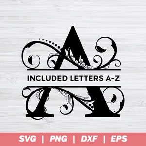 Split Monogram SVG, Split Letters Svg, Split Monogram Letters, Svg Alphabet, Split Alphabet Svg, Font For Cricut, Regal Font Svg