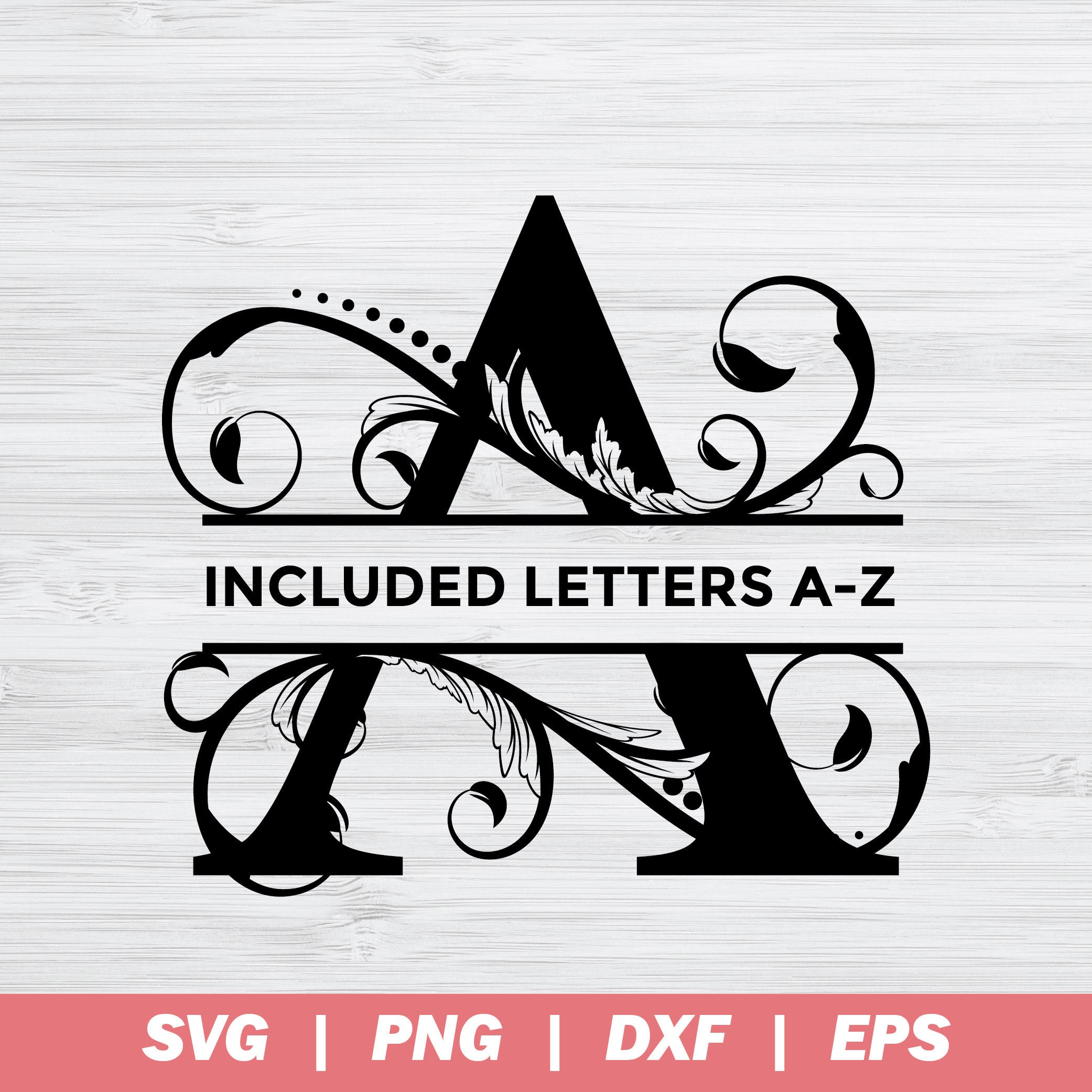 Split Monogram SVG Split Letters Svg Split Monogram Letters | Etsy