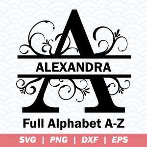 Split Monogram SVG, Split Font, Letter Svg, Split Monogram Letters, Split Alphabet Svg, Font For Cricut, Regal Font Svg