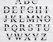 Split Monogram SVG, Letter Svg, Split Monogram Font, Split Alphabet Svg, Font For Cricut, Regal Initial Svg, Glowforge Download