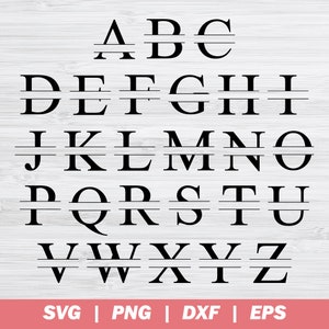 Split Monogram SVG, Letter Svg, Split Monogram Font, Split Alphabet Svg, Font For Cricut, Regal Initial Svg, Glowforge Download