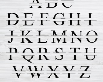 Split Monogram SVG, Letter Svg, Split Monogram Font, Split Alphabet Svg, Font For Cricut, Regal Initial Svg, Glowforge Download