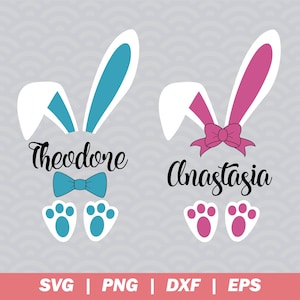 Easter Bunny Ears Svg, Easter Split Monogram Svg, Easter Svg,  Bunny Svg, Svg Files For Cricut, Svg Files For Silhouette, Svg Files