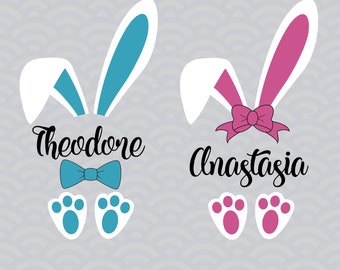Easter Bunny Ears Svg, Easter Split Monogram Svg, Easter Svg,  Bunny Svg, Svg Files For Cricut, Svg Files For Silhouette, Svg Files