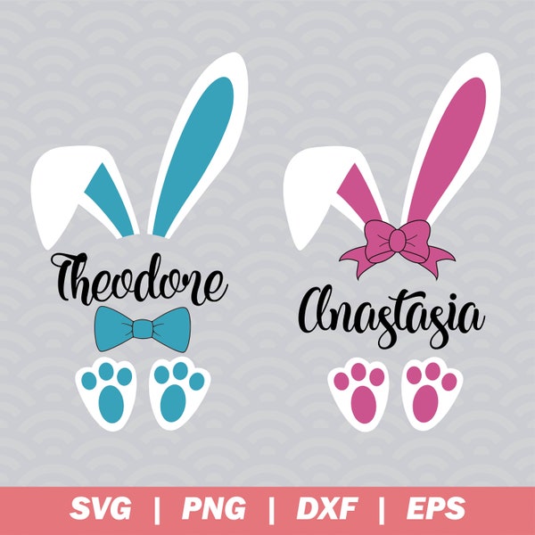 Easter Bunny Ears Svg, Easter Split Monogram Svg, Easter Svg,  Bunny Svg, Svg Files For Cricut, Svg Files For Silhouette, Svg Files