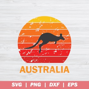 Australia with Kangaroo SVG, Australia Svg, Australia Silhouette, Australia Png, Summer Svg, Files For Cricut, Silhouette, INSTANT DOWNLOAD