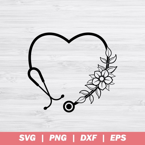 Download Floral Stethoscope Svg Flower Heart Stethoscope Svg Nurse Etsy