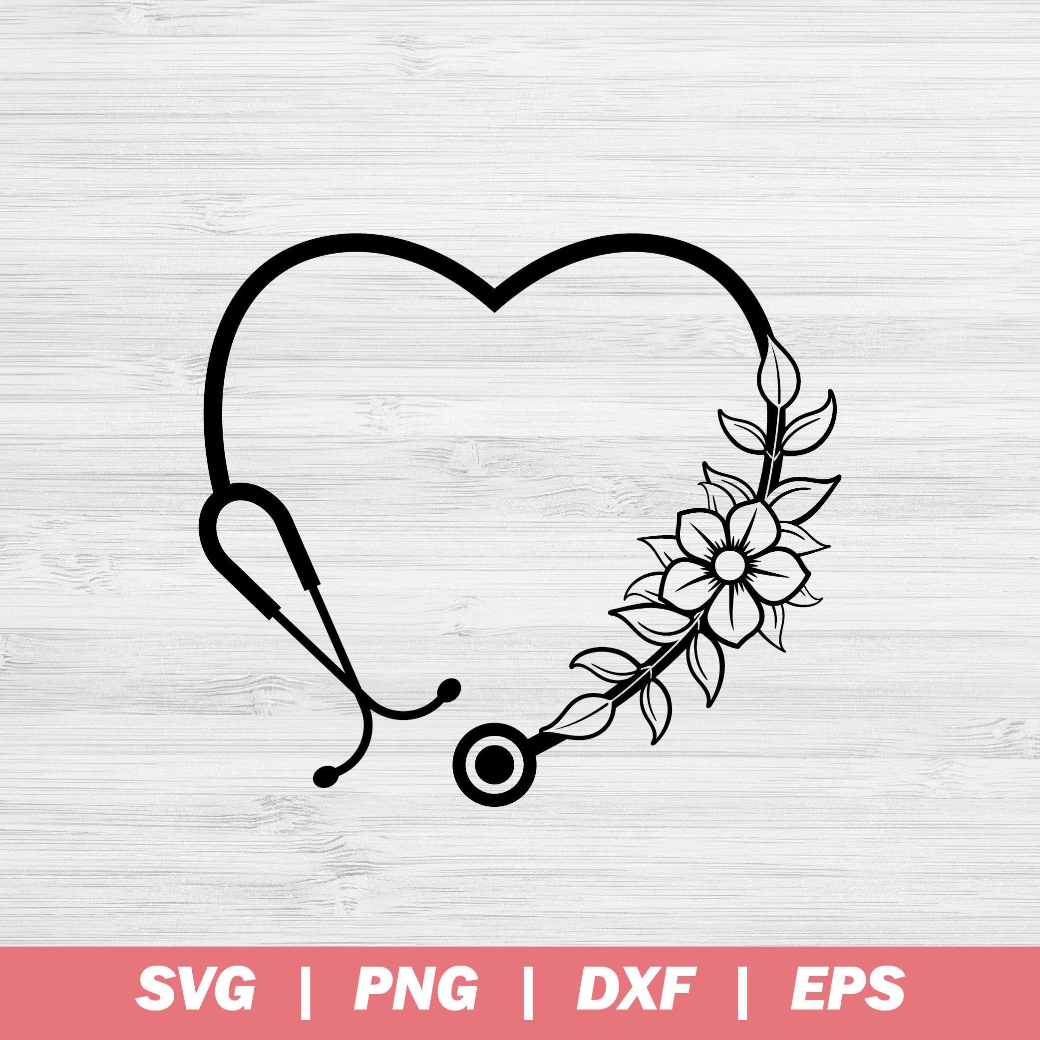 Download Floral Stethoscope Svg Flower Heart Stethoscope Svg Nurse Etsy