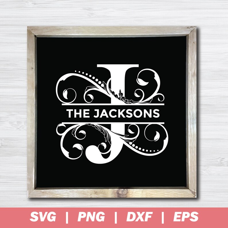 May include: Black and white monogram design featuring the letter J with ornate flourishes and the text "The Jacksons" below.