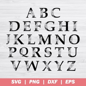 Floral Alphabet SVG, Flower Wedding Monogram Cut File, Floral letter Svg, Botanical Letter Svg, Cricut File