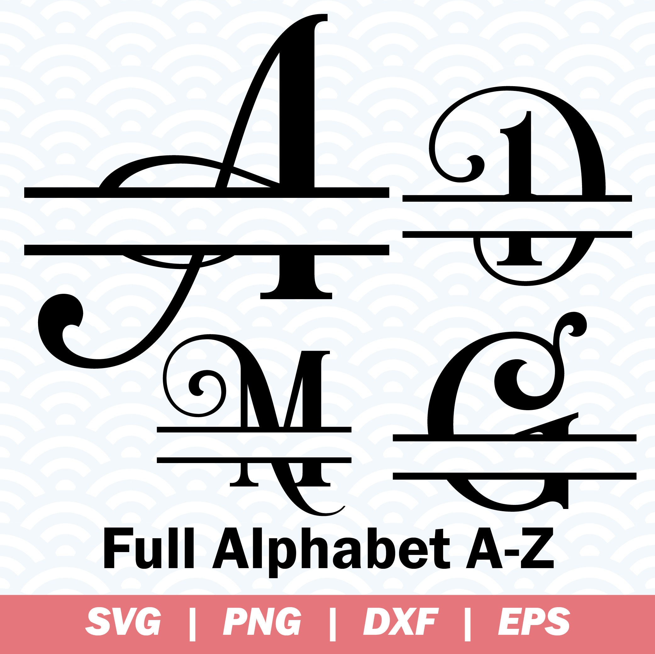 Download Split Monogram Svg Split Font Svg Initial Svg Letter Svg Etsy