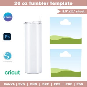 Modello modificabile per bicchiere da 20 oz su Canva, stampa a sublimazione per bicchiere da 20 oz, trascinamento della selezione su Canva, modello per involucro vuoto per bicchiere, bicchiere da 20 oz in formato SVG