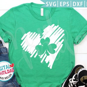 St Patricks Day Svg, Doodle Heart Svg, Four Leaf Clover Svg, Instant Download, Svg Eps Dxf Png Jpeg - MM017 Commercial Use