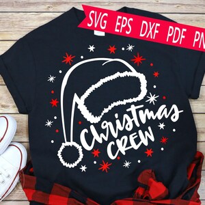 Gorro de Papá Noel navideño SVG: Diseño de camiseta familiar a juego (archivo digital)