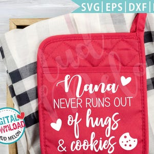 Abrazos de Nana y Galletas SVG: Regalo para la Abuela, Manualidades DIY (Archivo Digital)