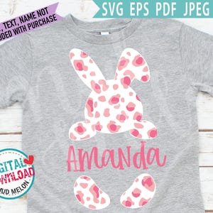 Girl Bunny Monogram SVG: Pasen gesplitst ontwerp (digitaal bestand)