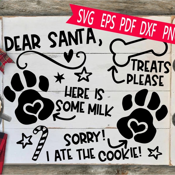 Pet Santa Tray Svg Eps Png Pdf Cut File.  Pet Christmas Tray Svg Design.  Digital File - MM252