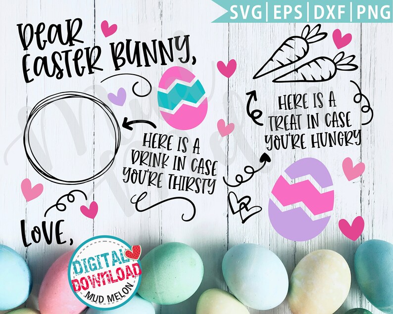 Dear Easter Bunny Svg Eps Png Jpeg Cut File Happy Easter Svg | Etsy