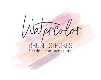 Pinceladas de acuarela pintadas a mano PNG para fondo de logotipo - Descarga instantánea