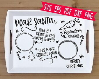 Christmas Tray SVG for Santa - Fun Design for Holiday Cookies! Instant Download - MM1225C