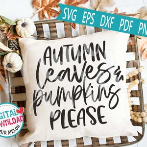 Archivo SVG de corte de calabazas y hojas de otoño (descarga digital)