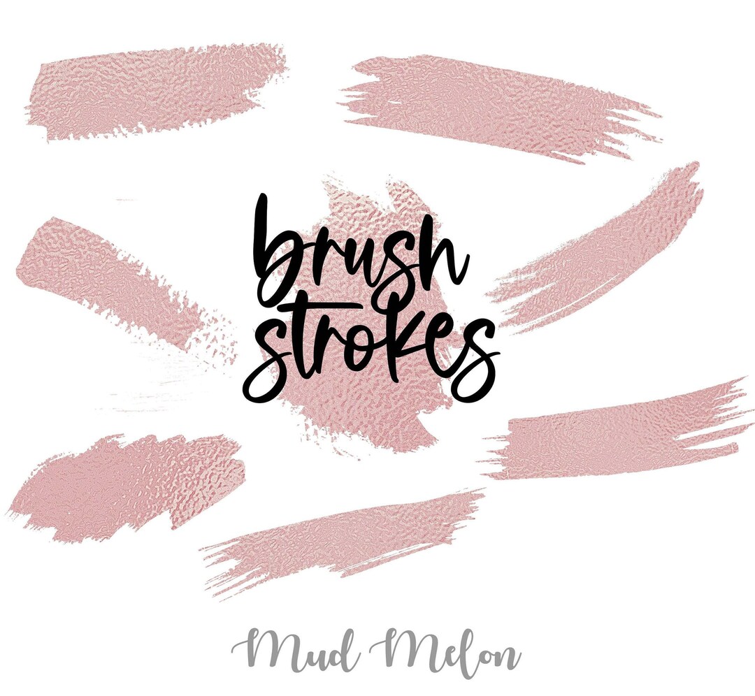 Rose Gold Foil Brush Strokes Clip Art | Instant Download | Commercial ...