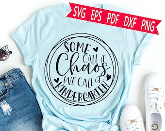 Kindergarten Chaos SVG: Lehrerin Tee Clipart (Instant Download)