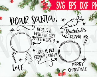 Dear Santa Cookies And Milk Svg Eps Png Pdf Cut File, Merry Christmas Svg, Santa Cookies Svg, Cameo Cricut, Doodle Tray Svg - Mud Melon